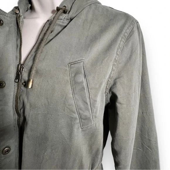 BANANA Republic Women’s Hooded Utility Coat Olive Green Size XS - Picture 2 of 7